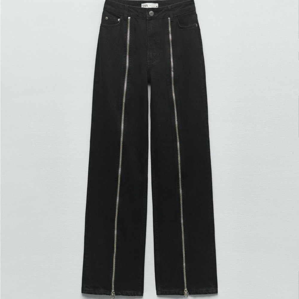 Zara Full Length Zip Jeans 6/28